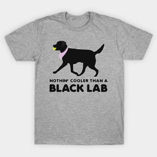 Black Lab Black Labrador Retrievers Pattern in PURPLE T-Shirt